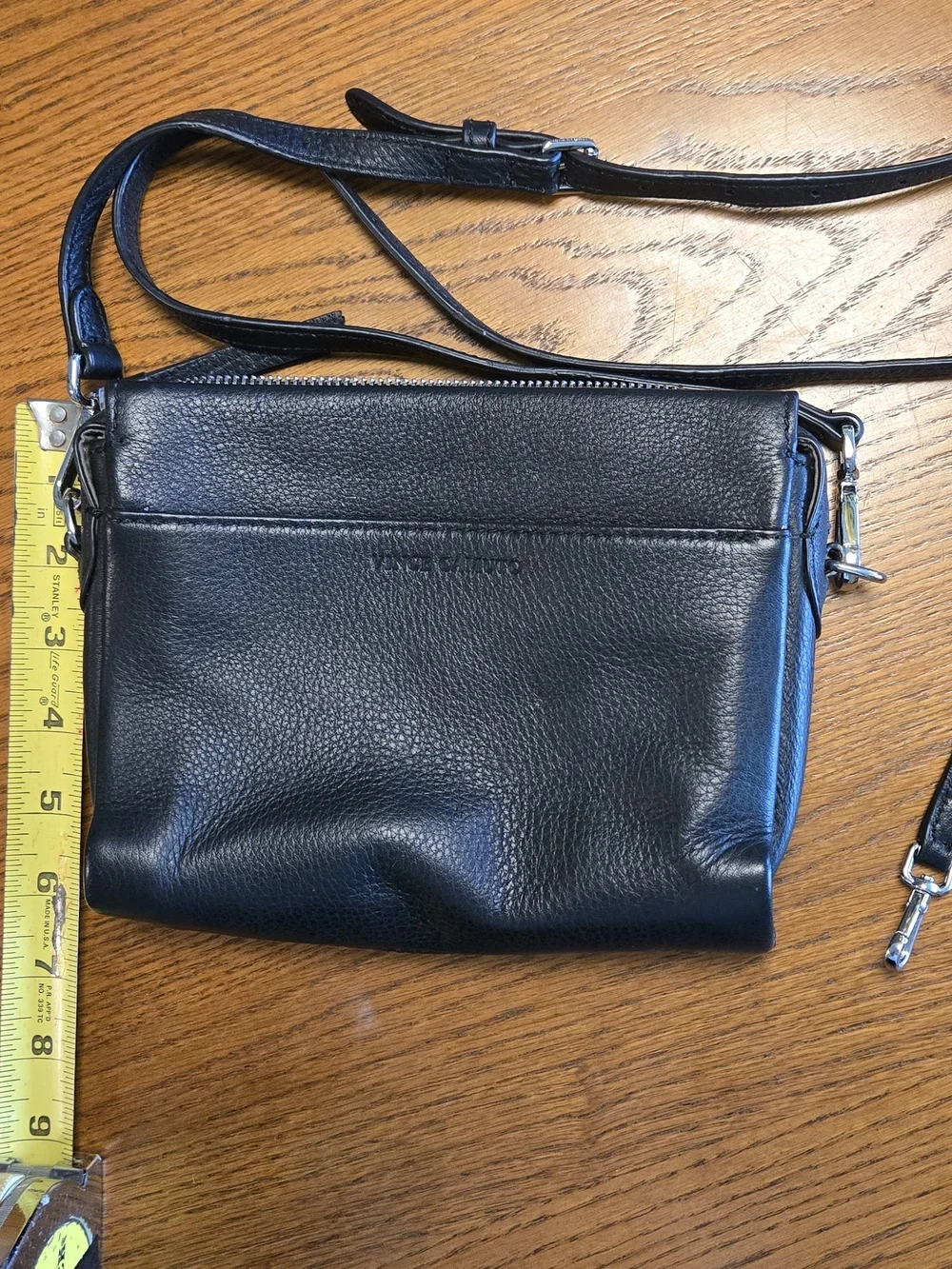 Vince Camuto Black Leather Messenger Bag